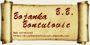 Bojanka Bontulović vizit kartica